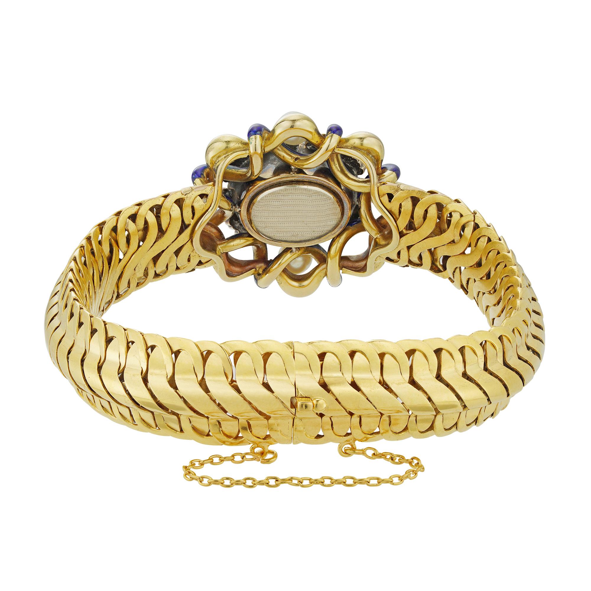 Viktorianisches Granat-, Diamant- und Perlenarmband (Hochviktorianisch) im Angebot