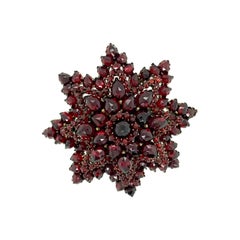 Victorian Garnet Floral Design Pin