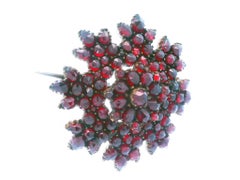 Victorian Garnet Flower Brooch/Pin