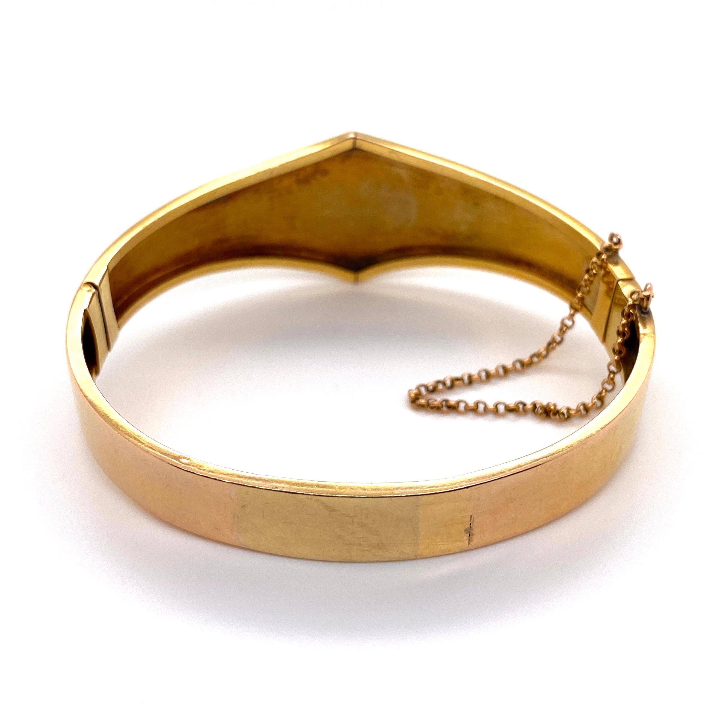 Victorian Garnet Gold Cuff Bangle Bracelet Estate Fine Jewelry 2