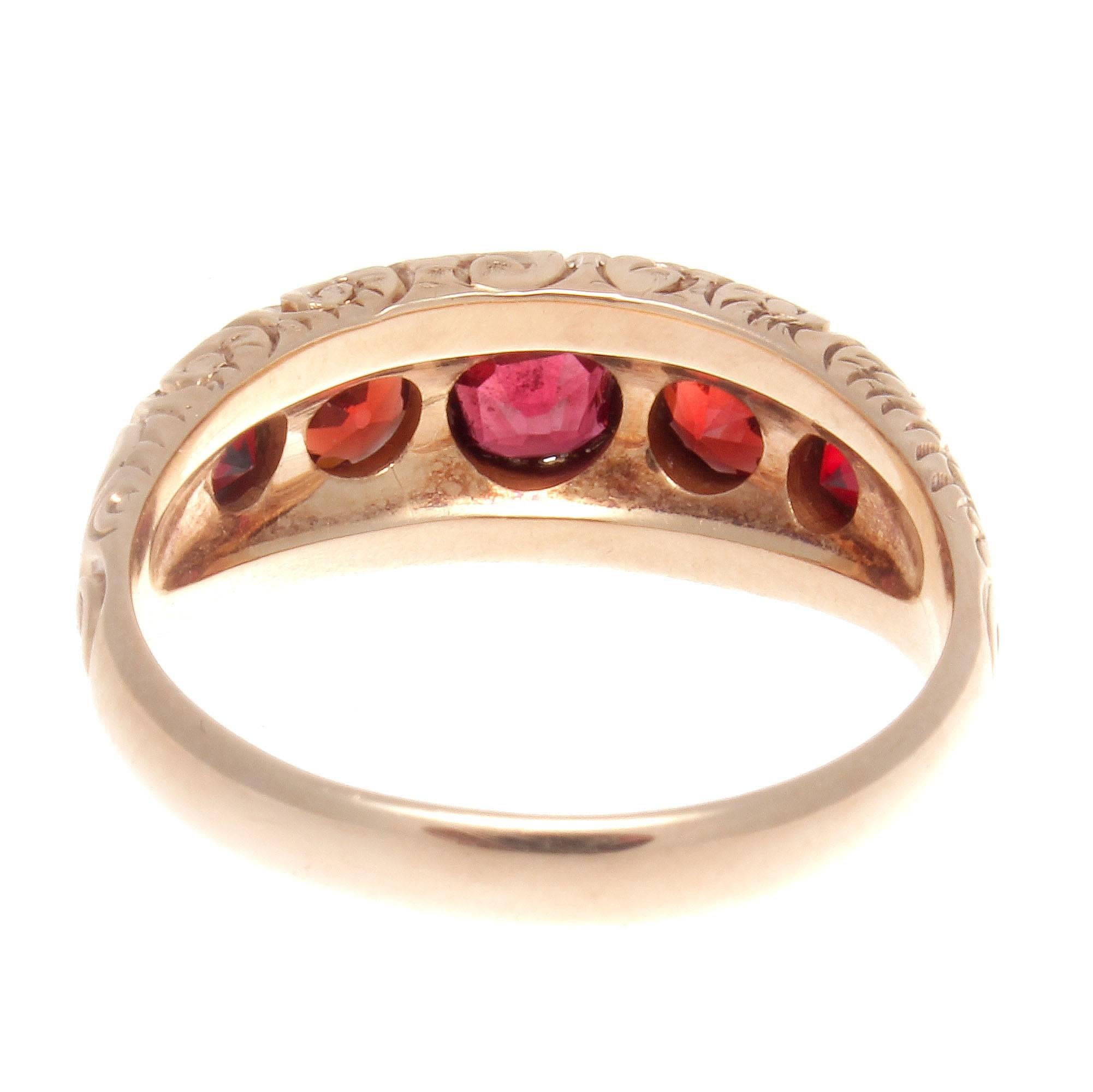 Victorian Garnet Gold Ring 1