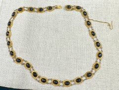 Victorian Garnet Necklace 14 Karat Gold Link Dutch Bootjesketting 'Little Boats'