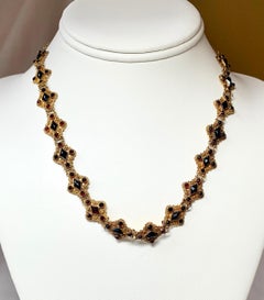 Victorian Garnet Necklace 14 Karat Gold Link Dutch Bootjesketting 'Little Boats'