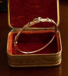 Victorian Garnet & Pearl Bangle