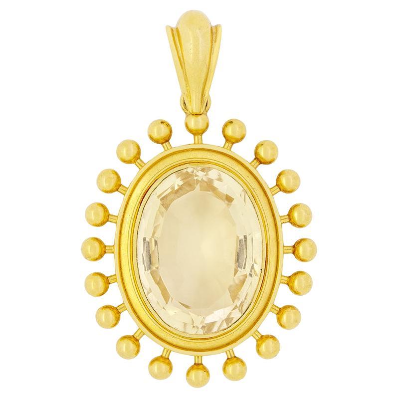 Ciondolo vittoriano Garrard con citrino da 14,70 ct. 1880 ca.