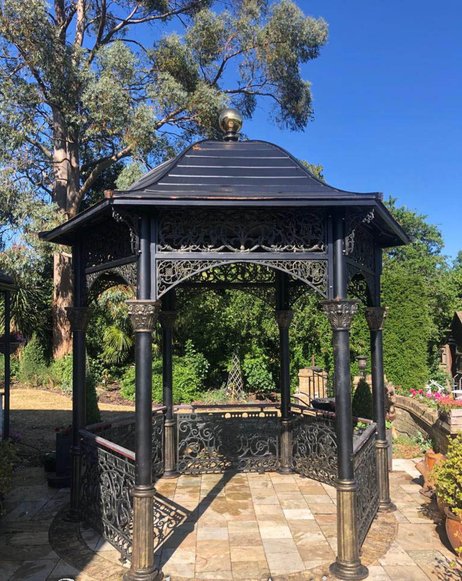 Victorian Gazebo Cast Iron Garden Pavillion Architectural Shade Bandstand 8