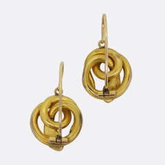 Victorian Gem Set Enamelled Snake Earrings