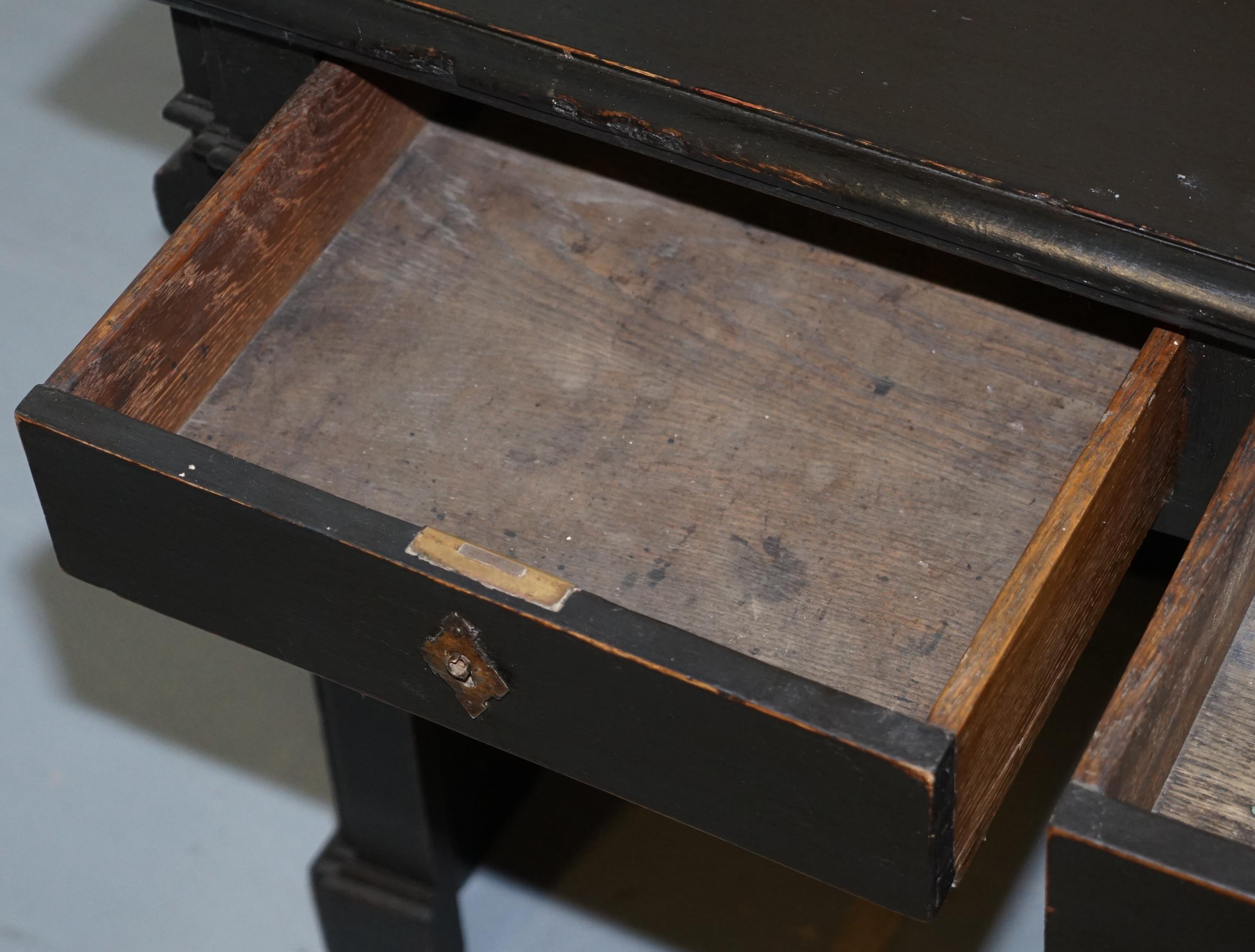 Victorian Gendarm Ebonised Haberdashery Shop Counter Desk Alarmed till Drawer 11