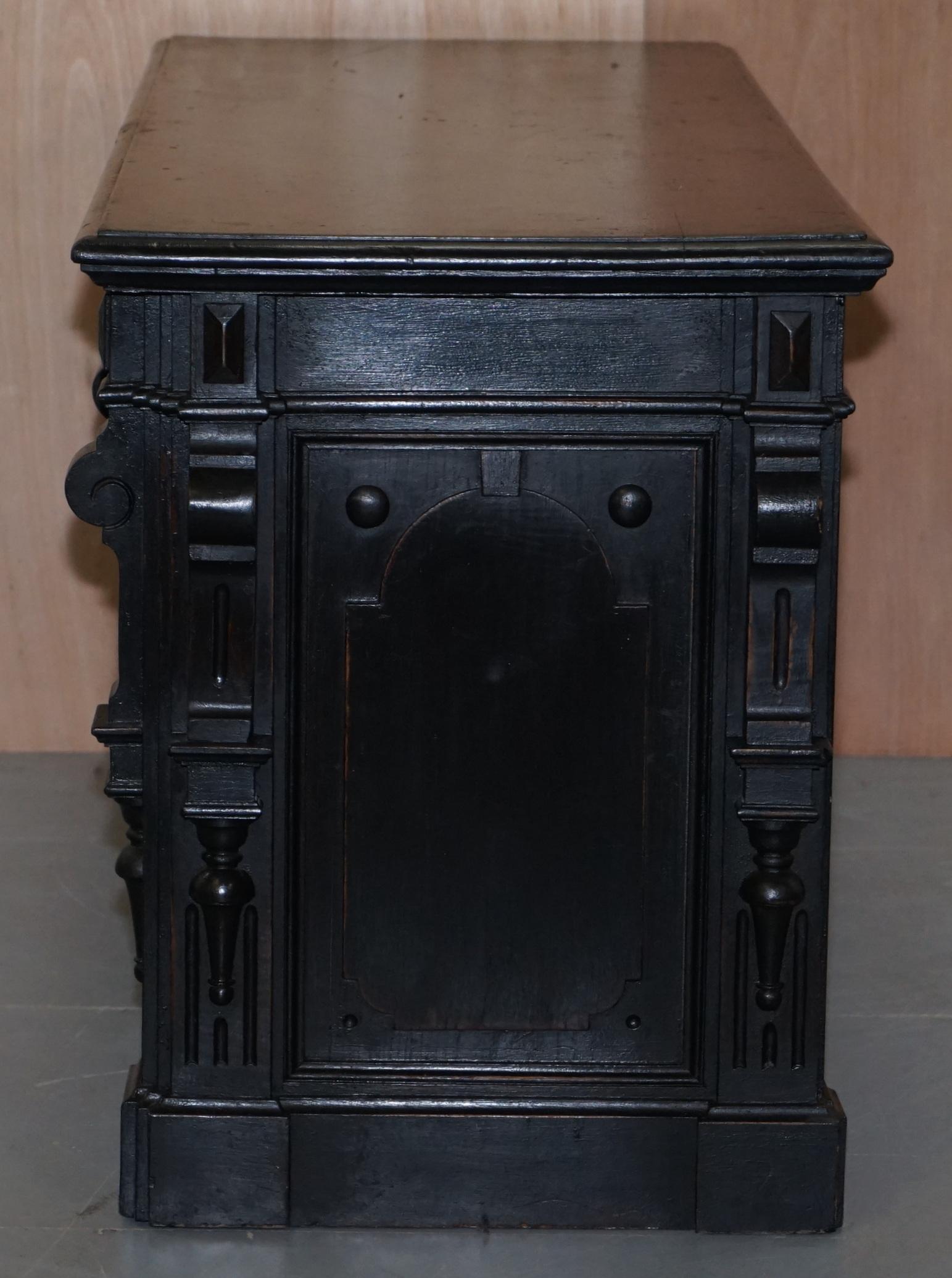 Victorian Gendarm Ebonised Haberdashery Shop Counter Desk Alarmed till Drawer 13