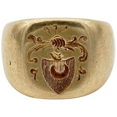 Antique Victorian Gent Rare Signet Seal Ring 18 Karat Solid Gold