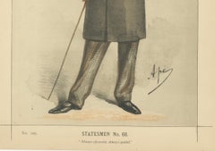 Victorian Gentleman with Cane – Vanity Fair Statesmen No. 68, 1870