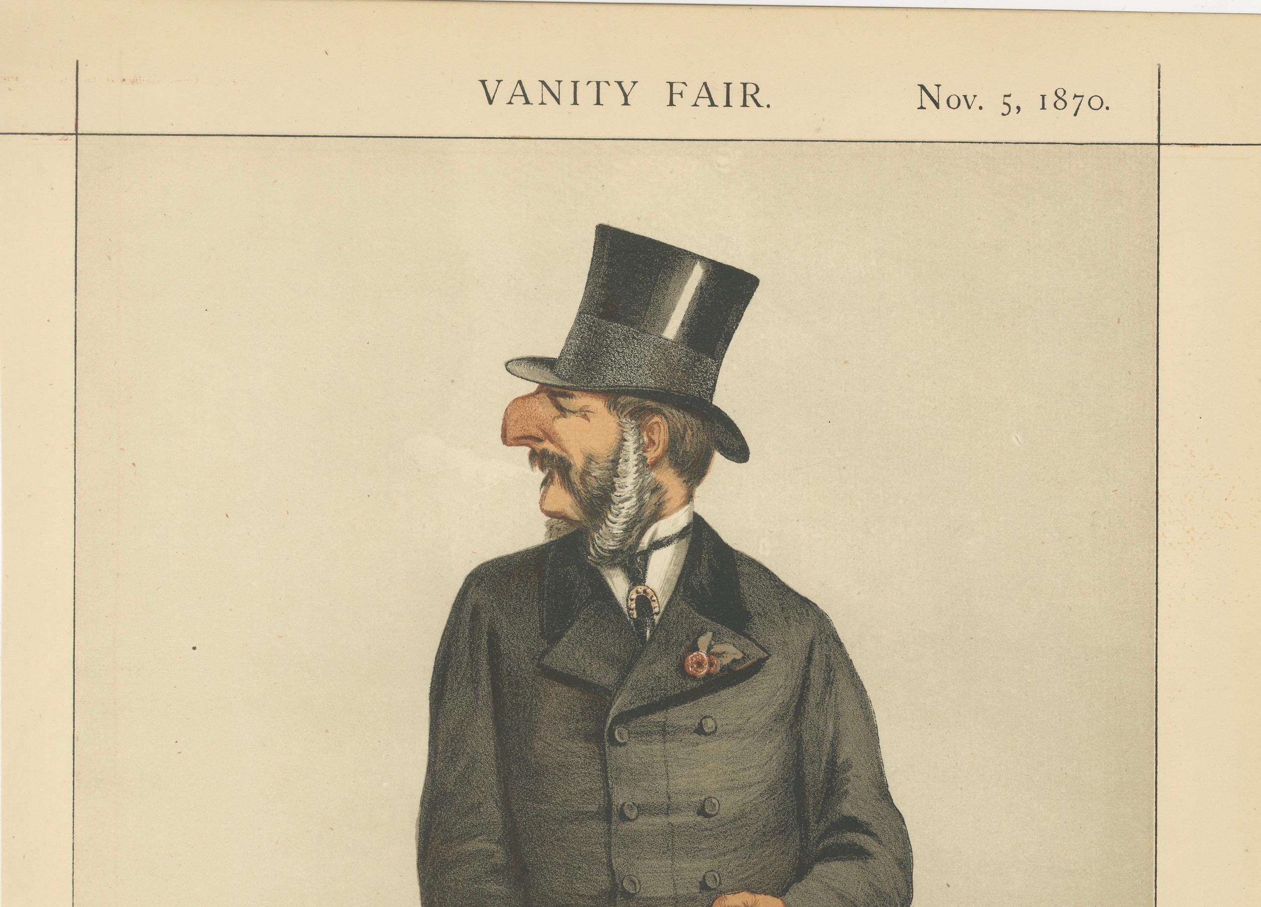 Victorian Gentleman with Cane – Vanity Fair Statesmen No. 68, 1870