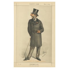 Victorian Gentleman with Cane – Vanity Fair Statesmen No. 68, 1870