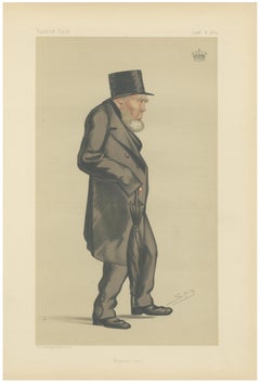 Victorian Gentleman with Umbrella – Vanity Fair “Ninety-one” Spy Cartoon 1883