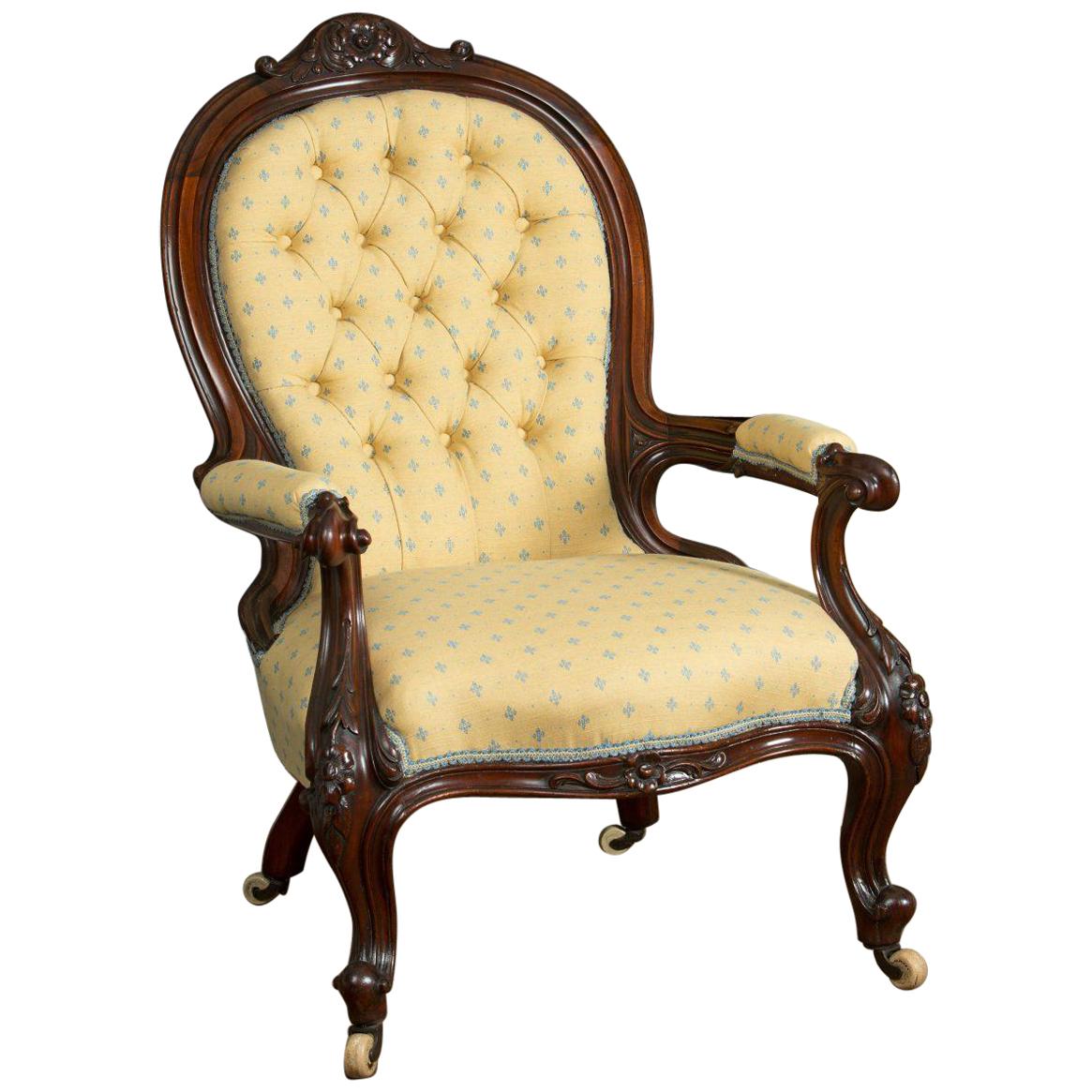 Victorian Gentlemans Armchair For Sale