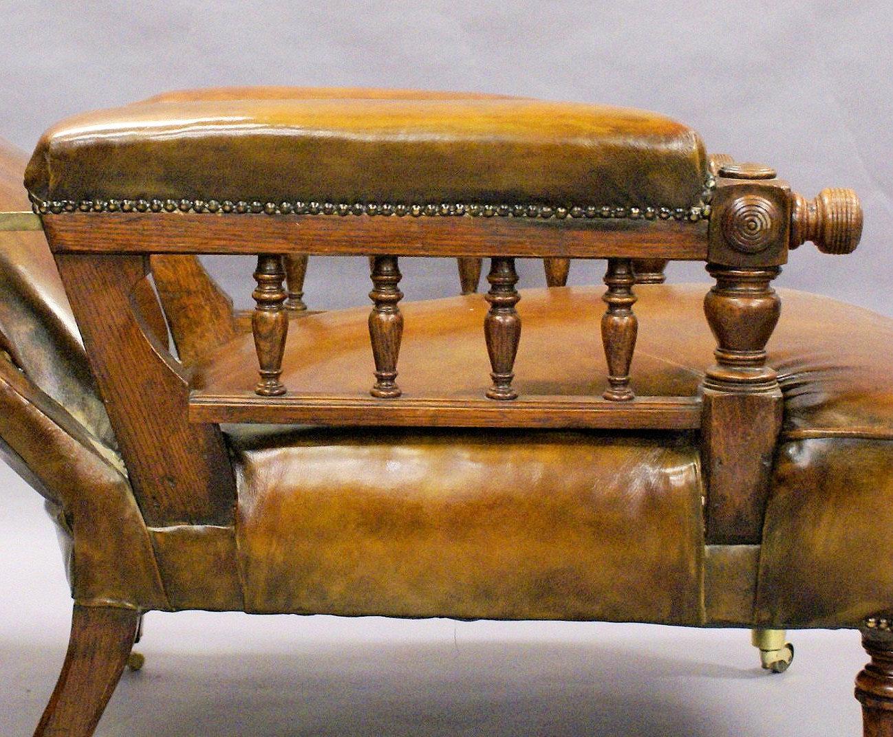 Victorian Gentlemen’s Reclining Leather Armchair 1