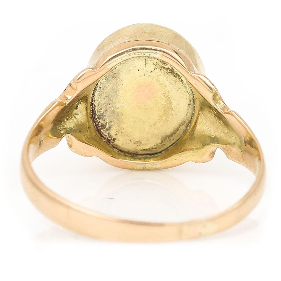 Victorian Gents 9ct Gold Blue Synthetic Star Sapphire Signet Ring, Circa 1900 4