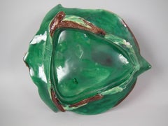 Victorian George Jones Majolica Lily Dish with Kingfisher