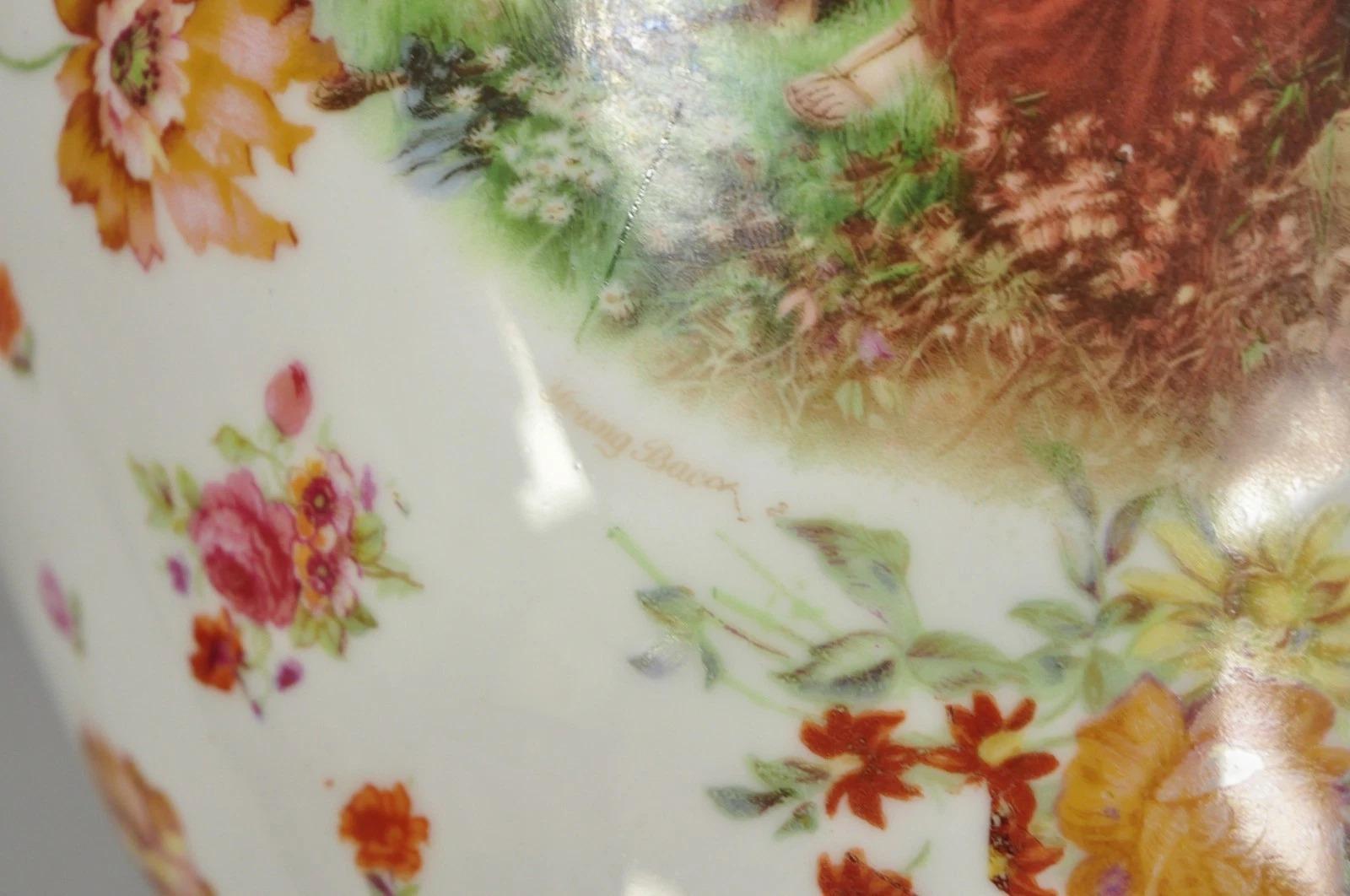 Vase Victorien en Porcelaine Allemande Meissen Porcelain attr. Paire de lampes de table françaises en vente 10