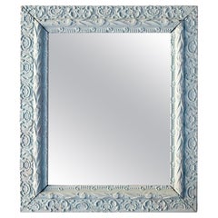 Specchio vittoriano dipinto su legno gesso