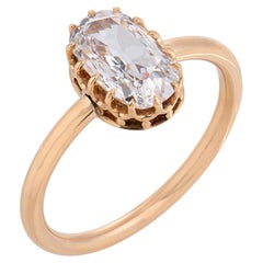 Victorian GIA 1.02 carat diamond 14k yellow gold engagement ring