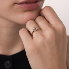 Victorian GIA 1.07 carat diamond 14k yellow gold solitaire engagement ring