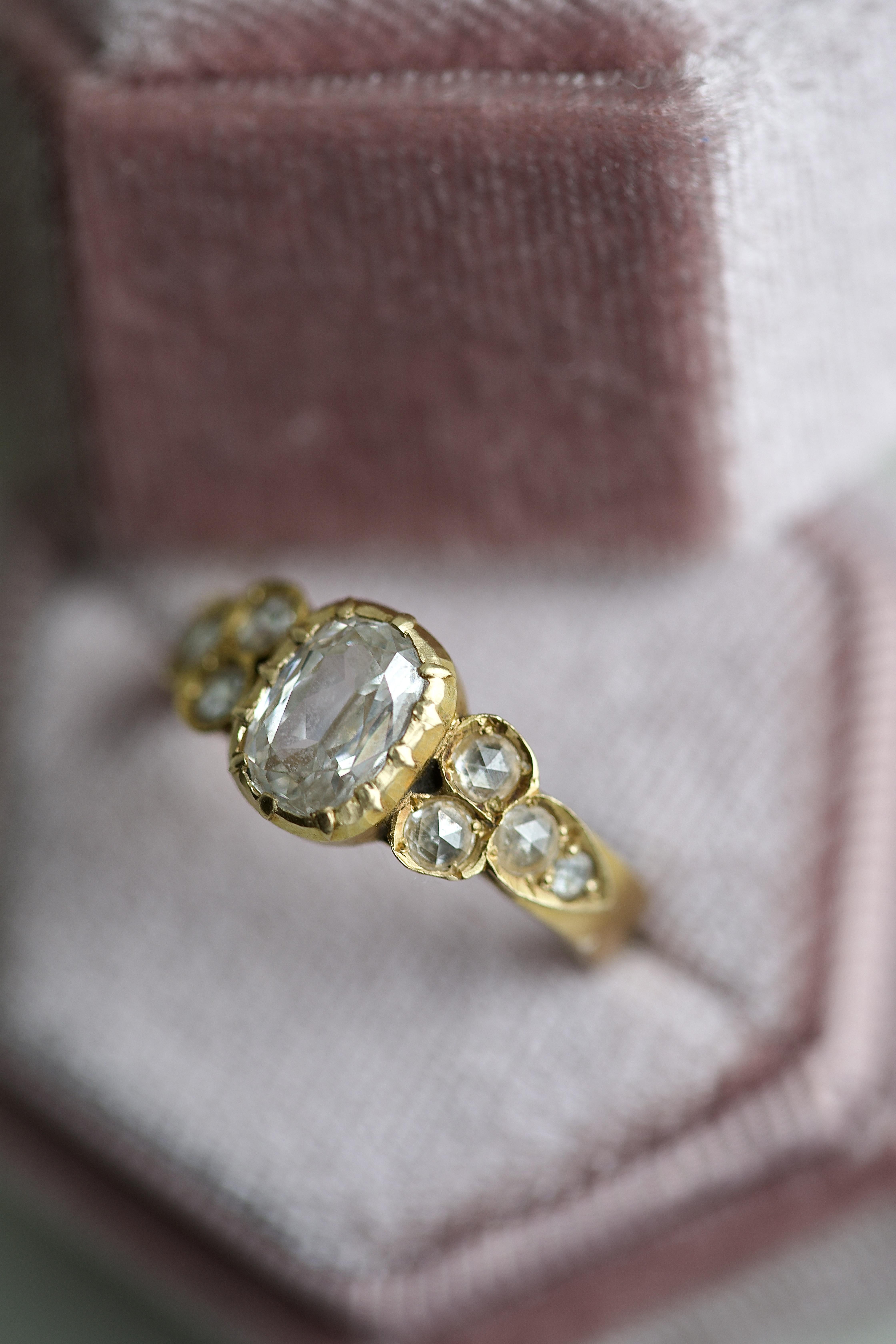 Victorian GIA 1.50 Carat Diamond Yellow Gold Engagement Ring In Excellent Condition For Sale In Beverly Hills, CA