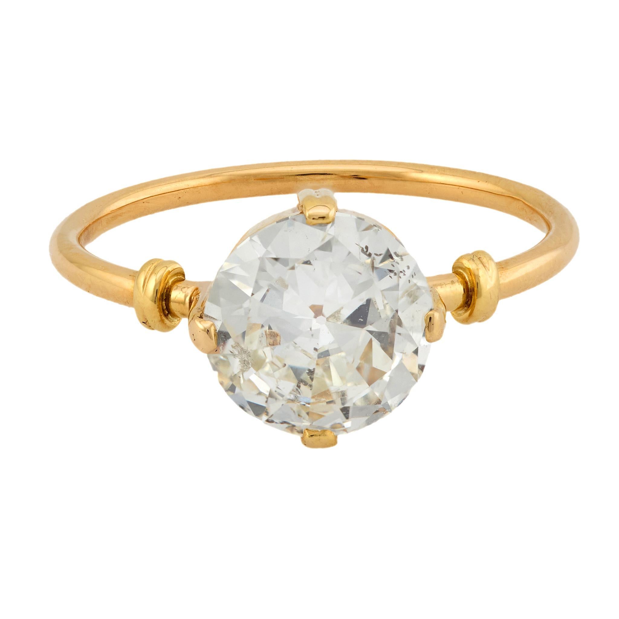 Viktorianischer GIA 2,06 Karat Diamant im alten europäischen Schliff 18k Gold Verlobungsring (Alteuropäischer Schliff) im Angebot