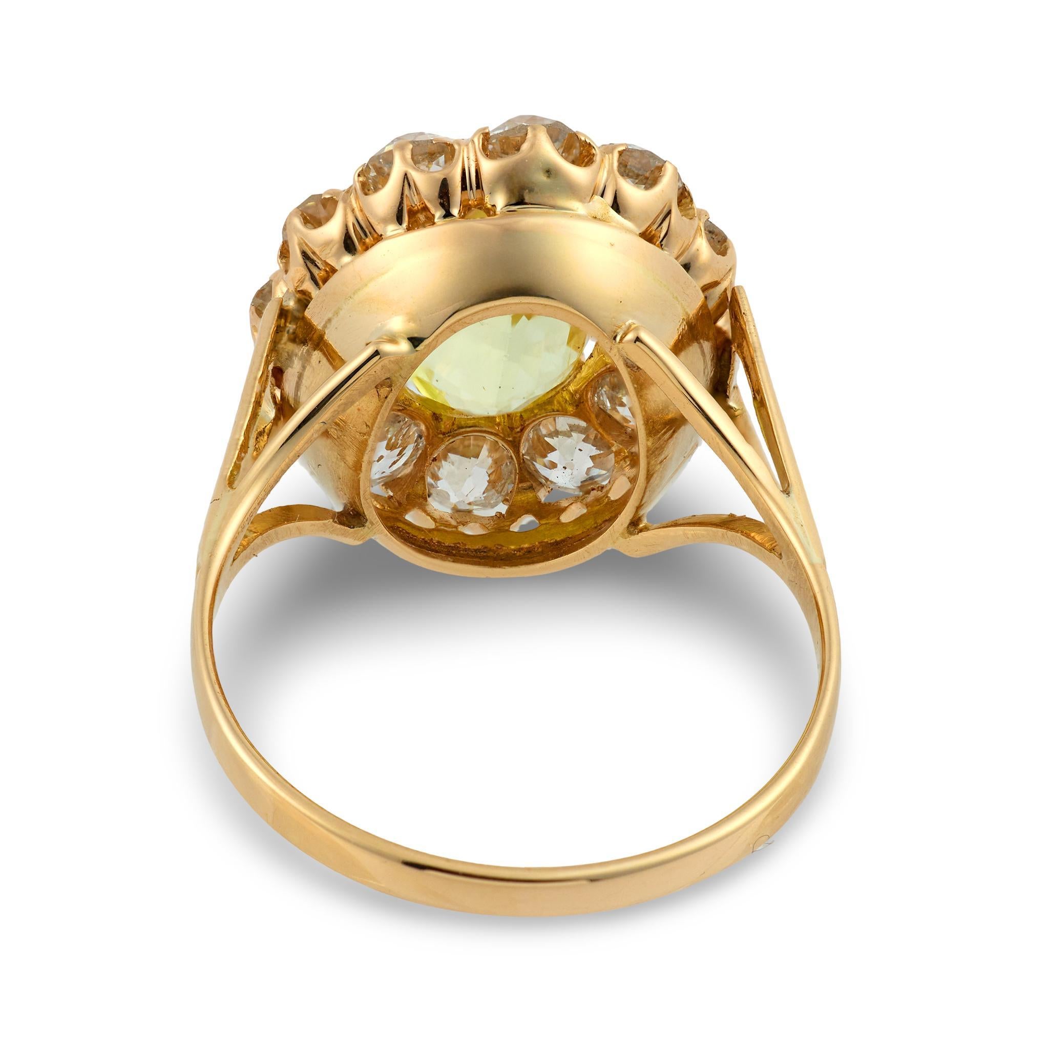 Bague victorienne GIA 3,79 carats saphir sans chaleur diamant en or 18k Pour femmes en vente