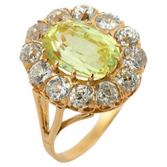 Victorian GIA 3.79 carat no heat sapphire diamond 18k gold cluster ring