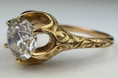 Victorian GIA Certified 1.01 Carat Diamond Solitaire Ring