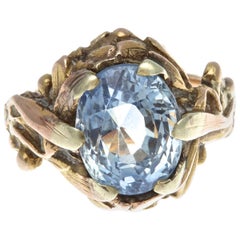 Art Nouveau GIA Certified 6.50 Carat 14 Karat Gold Ring