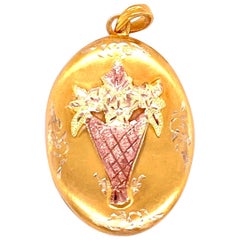 Victorian Giardinetti Yellow and Rose Gold Locket