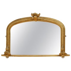 Antique Victorian Gilded Mirror of Narrow Proportions