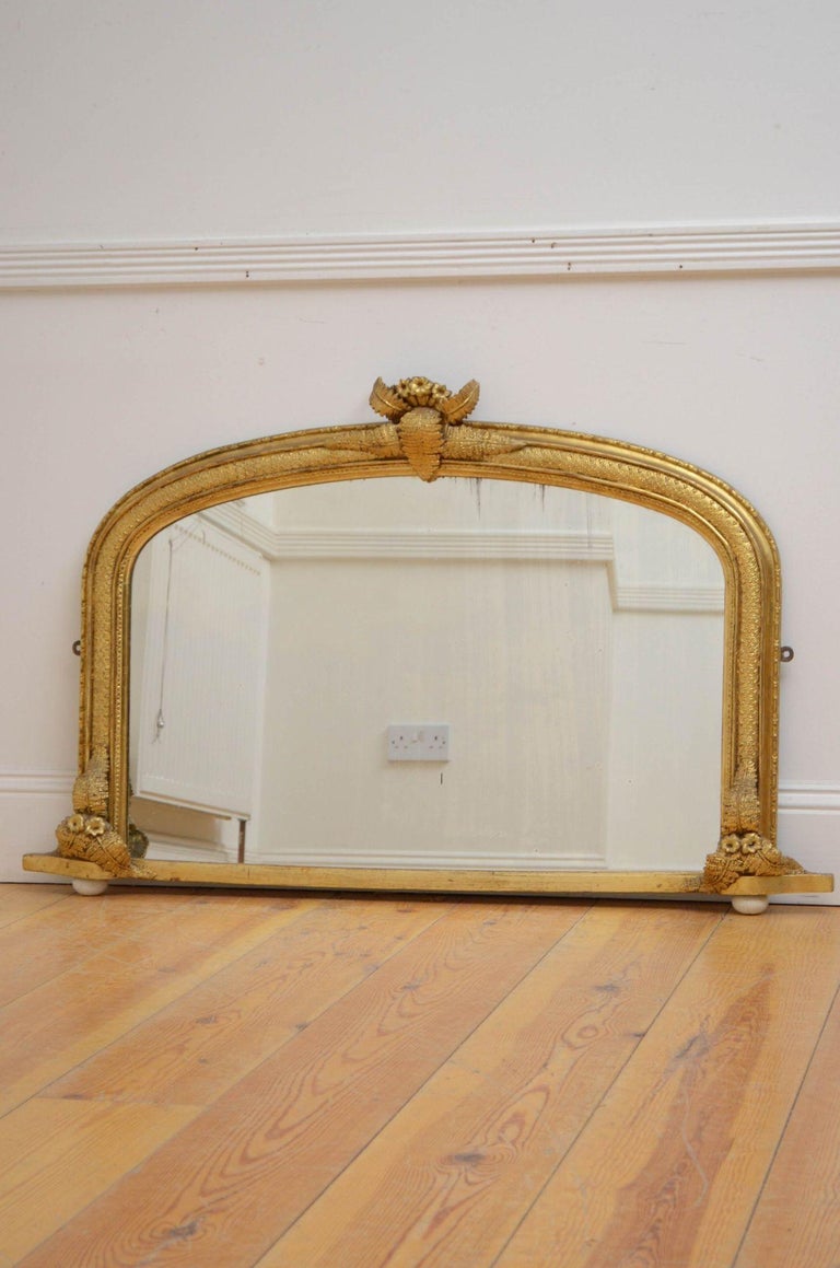 Victorian Gilded Mirror of Narrow Proportions For Sale at 1stDibs