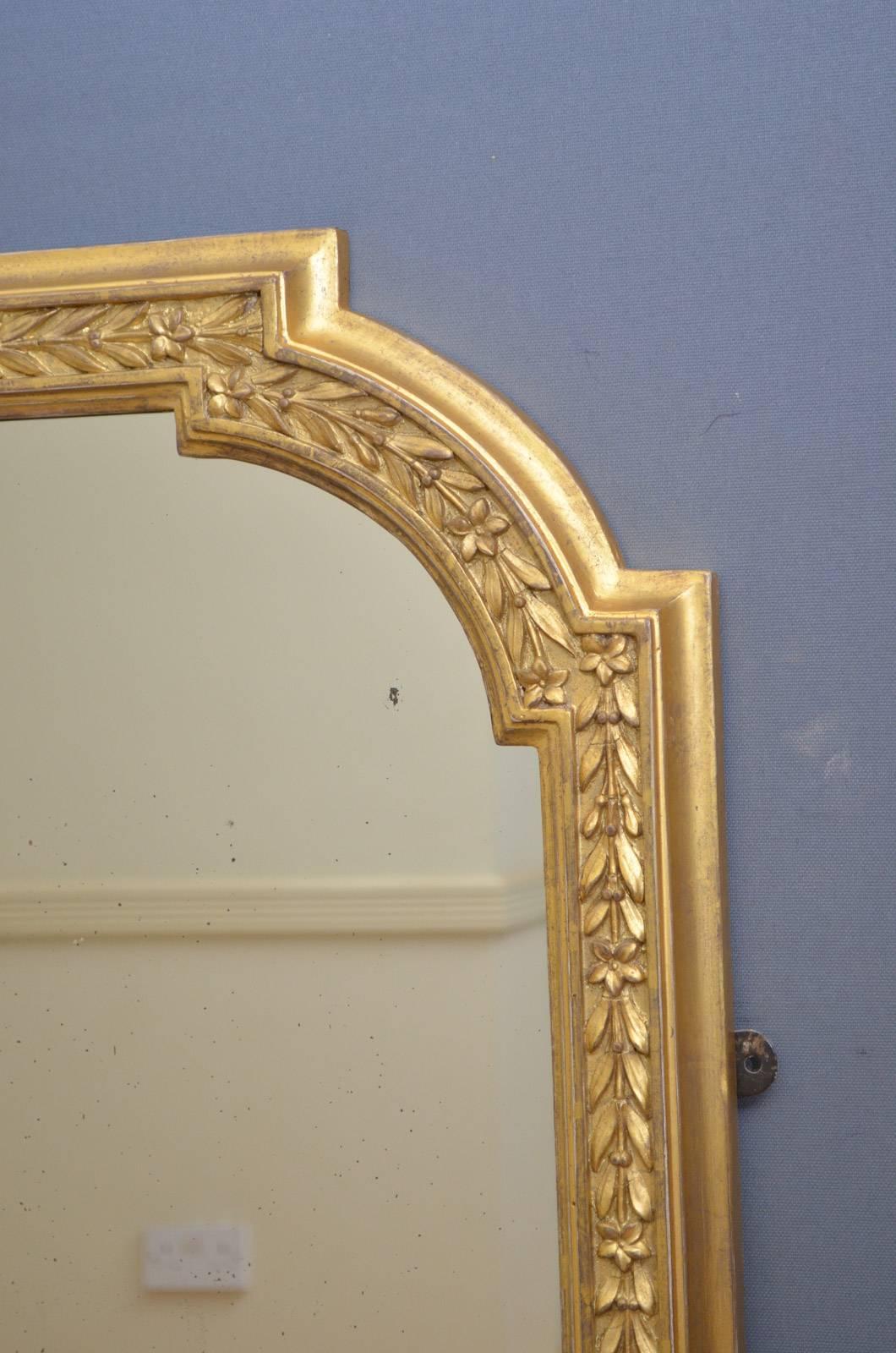 Giltwood Victorian Gilded Overmantel Mirror