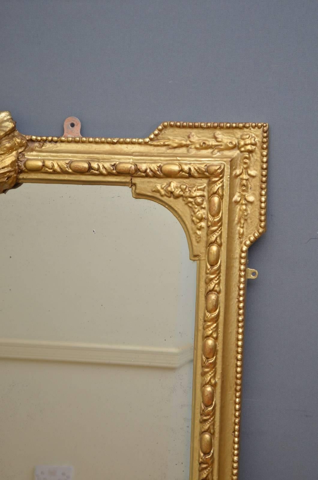 Victorian Gilded Overmantel Mirror 2