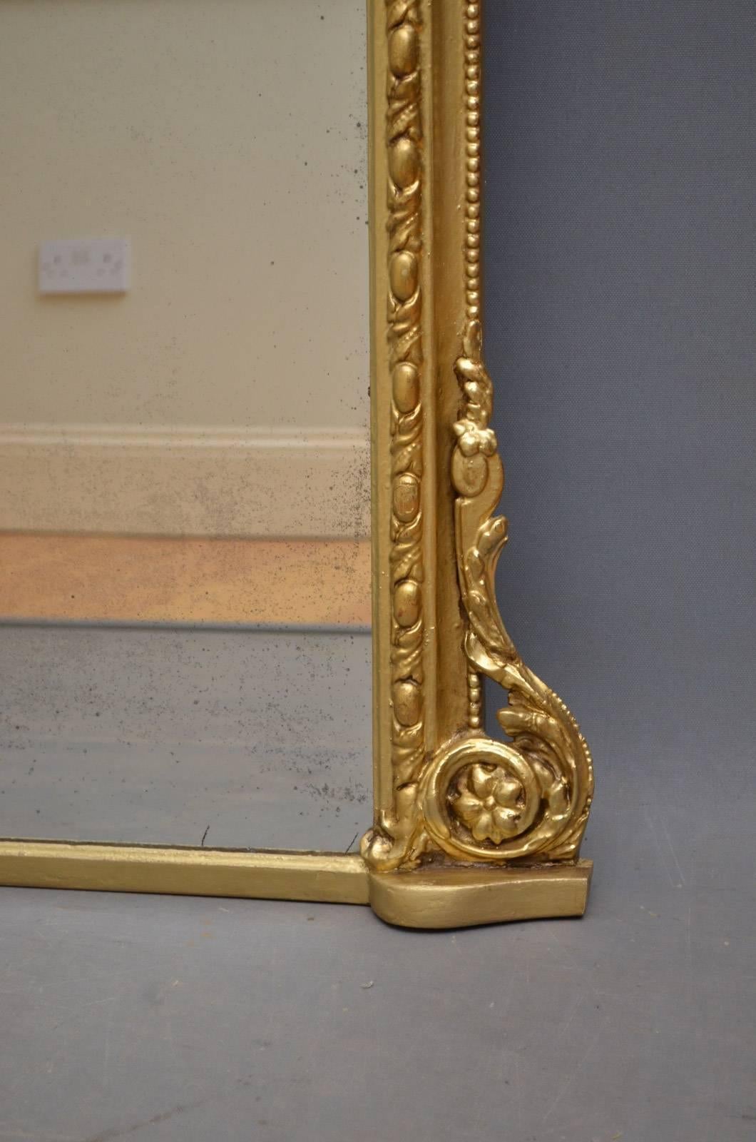 Victorian Gilded Overmantel Mirror 3