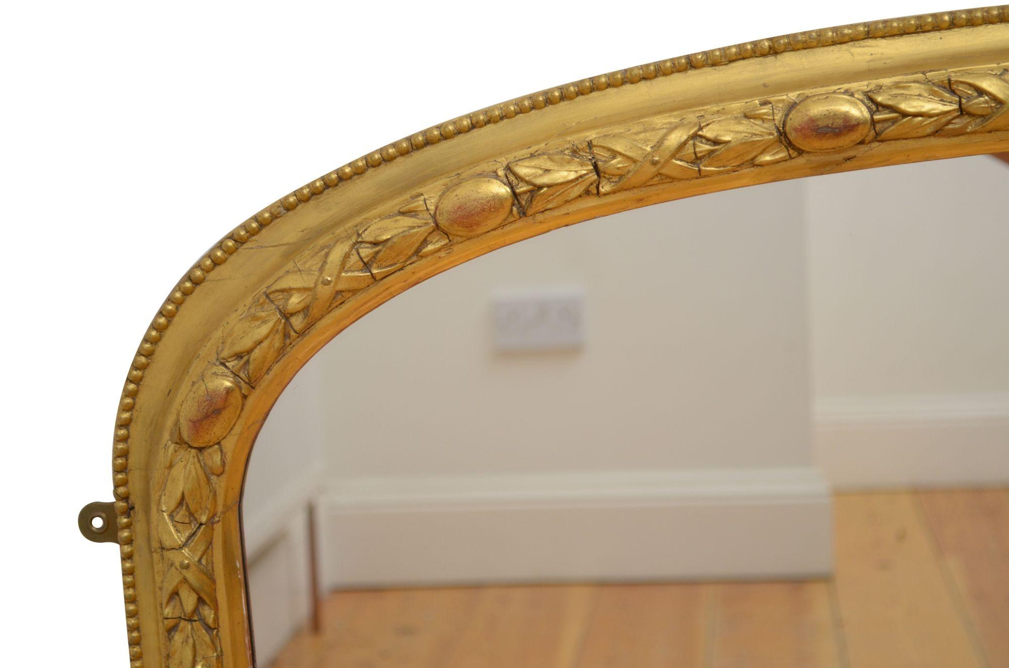 Victorian Gilded Overmantel Mirror H81cm In Good Condition In Whaley Bridge, GB