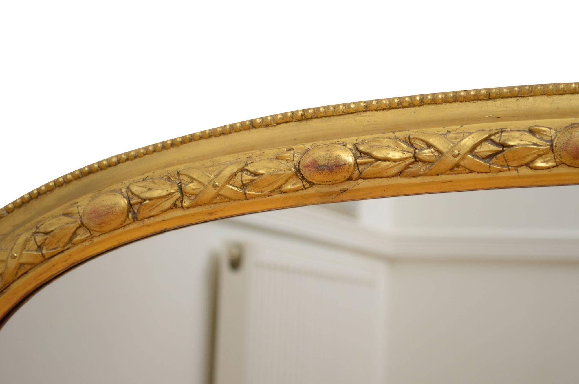 19th Century Victorian Gilded Overmantel Mirror H81cm