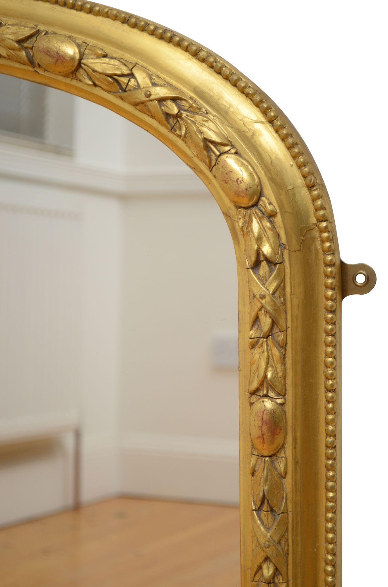 Victorian Gilded Overmantel Mirror H81cm 1