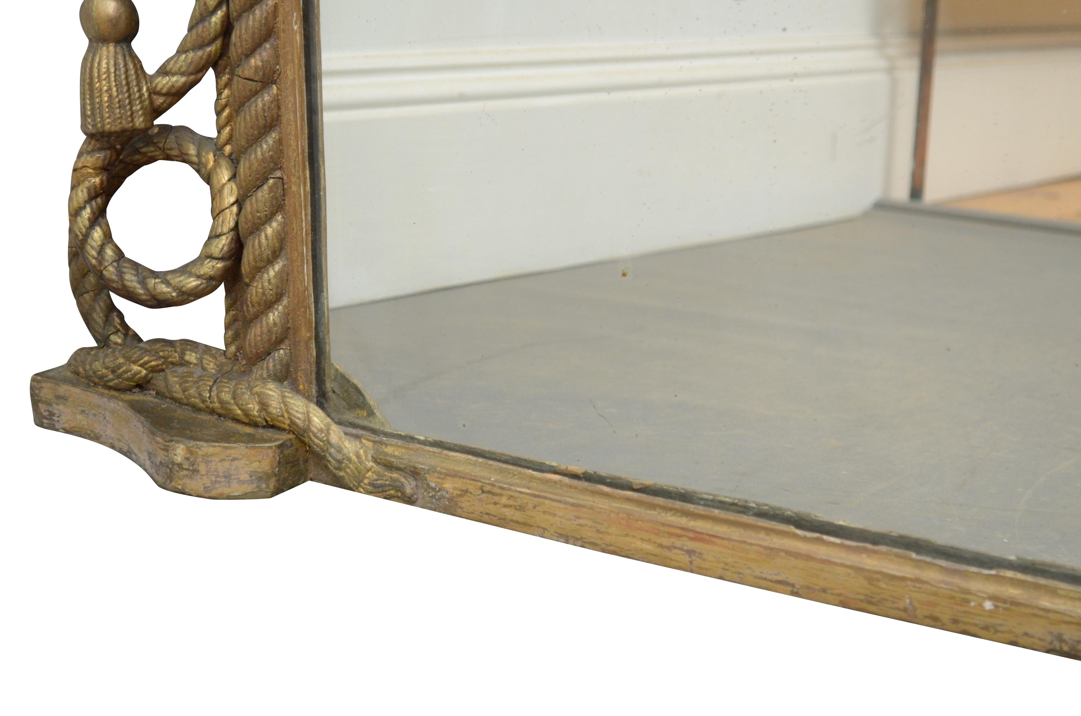 English Victorian Gilded Wall Mirror For Sale