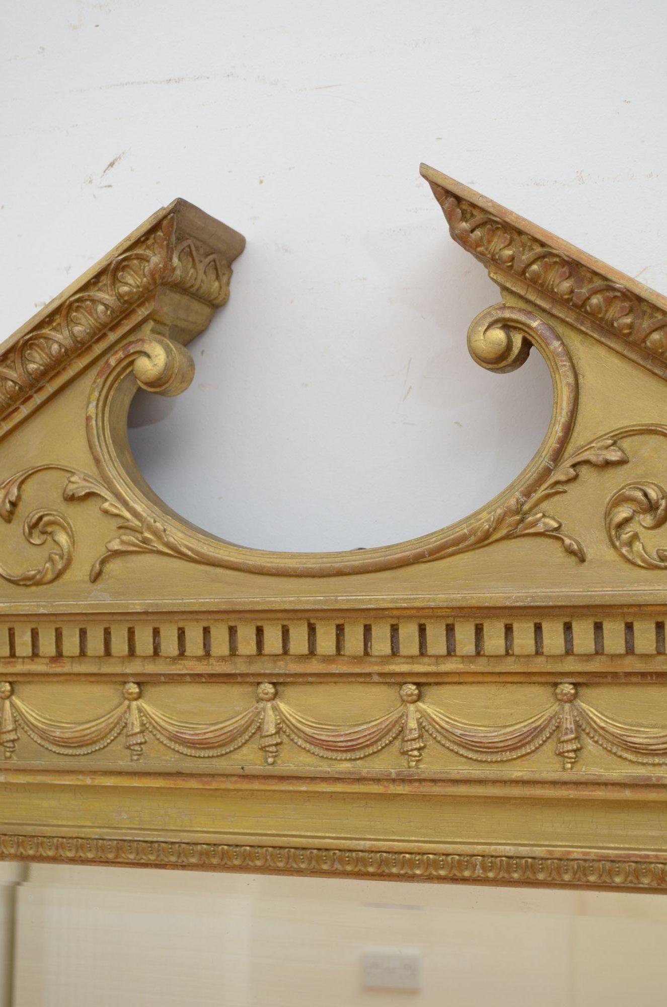 Victorian Gilded Wall Mirror H136cm For Sale 3