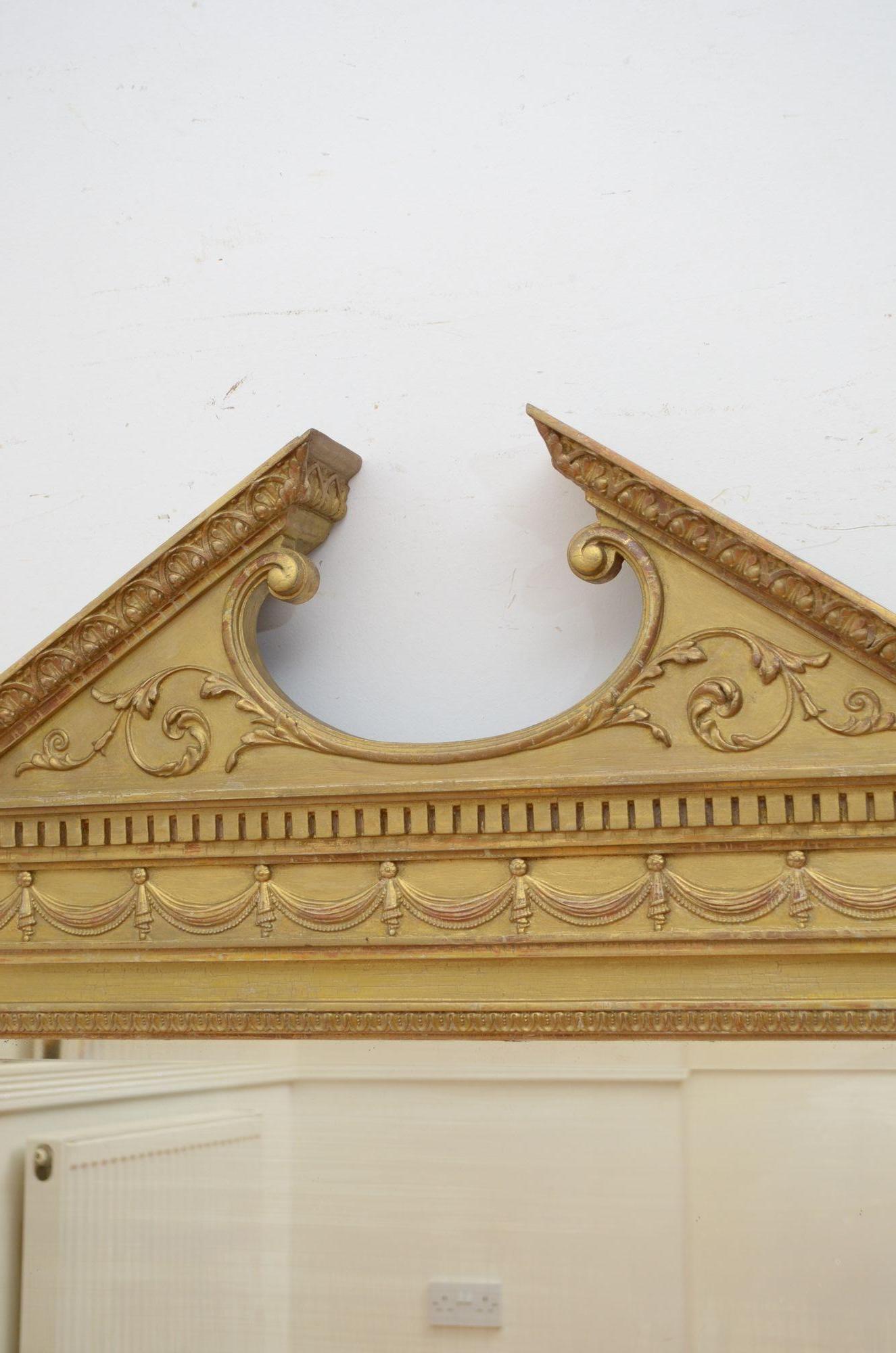 Victorian Gilded Wall Mirror H136cm For Sale 4