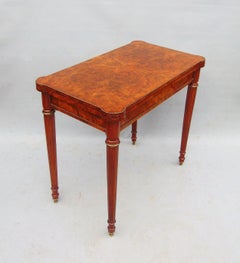 Victorian Gillows Burr Walnut Card Table English