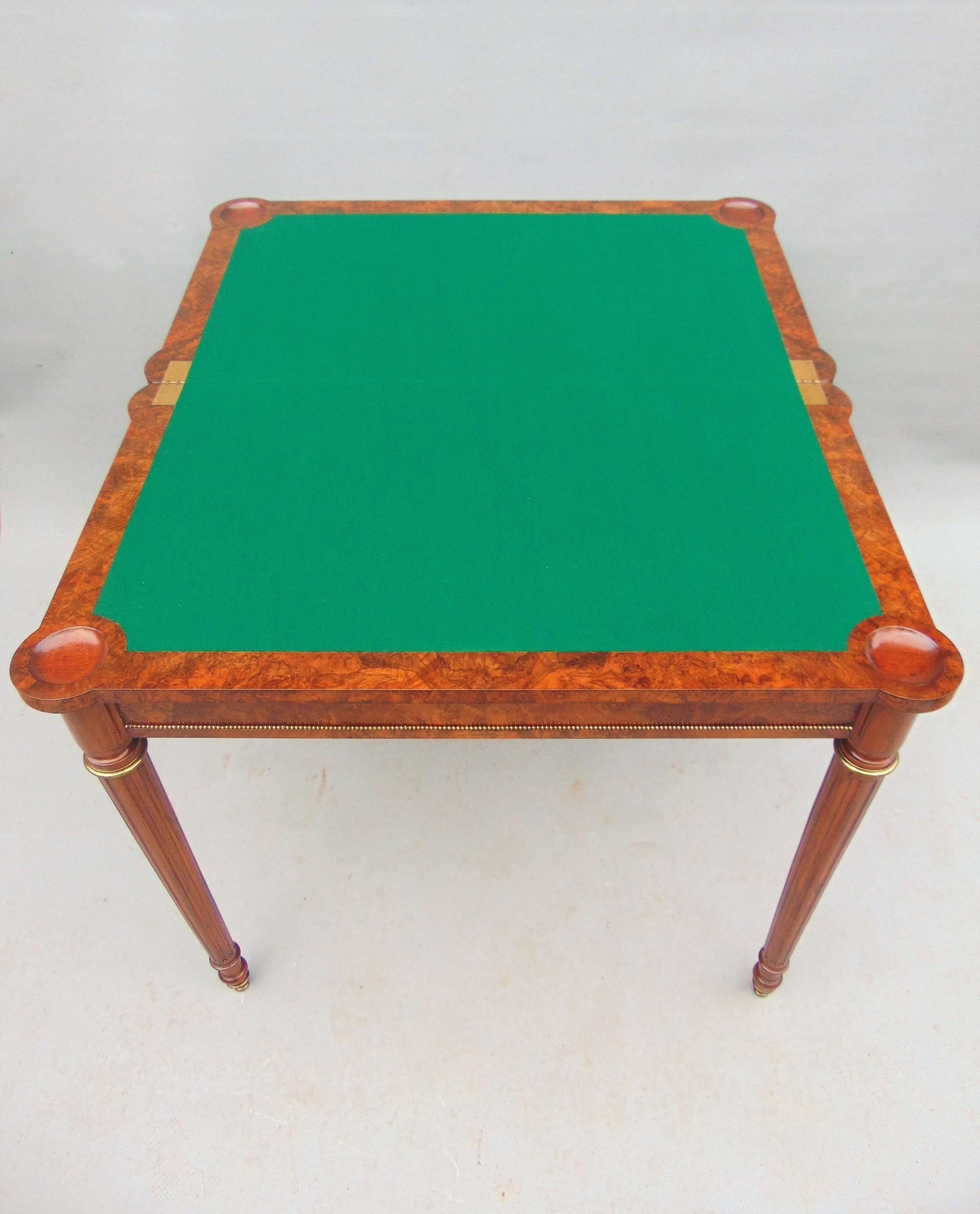 Victorian Gillows Burr Walnut Card Table English In Good Condition For Sale In Staffordshire, GB