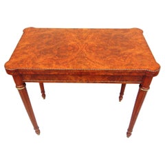 Victorian Gillows Burr Walnut Card Table English