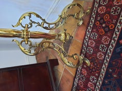 Victorian Gilt Brass Adjustable Standard Oil Lamp