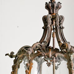 Victorian Gilt-Bronze Hall Lantern after Thomas Chippendale