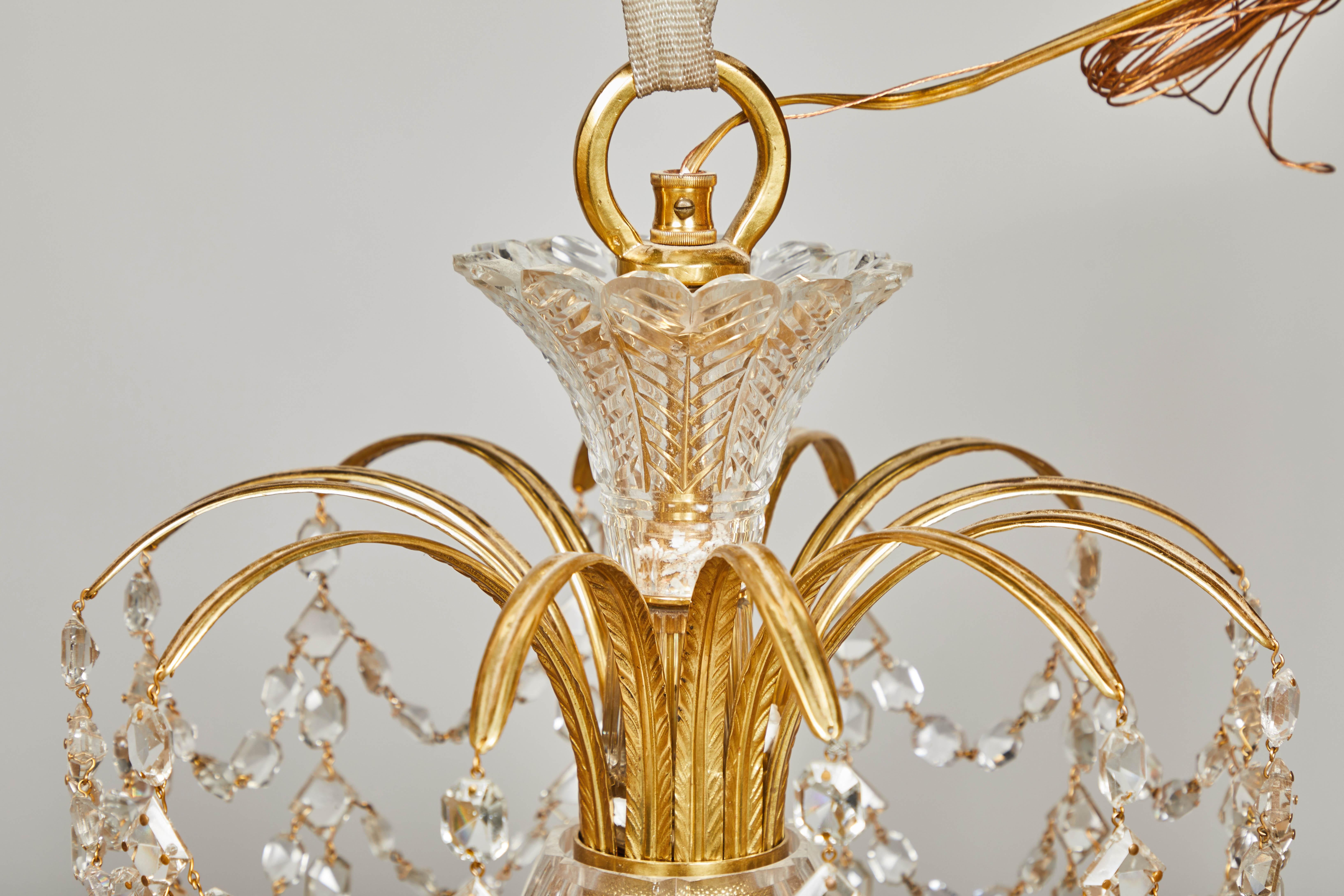 19th Century Victorian Gilt Bronze-Mounted Wedgewood Jasperware and Cut Crystal Chandelier